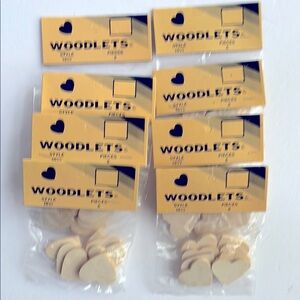 Woodlets Heart Shapes Craft Pieces 8 Bags 64 Hearts NWT